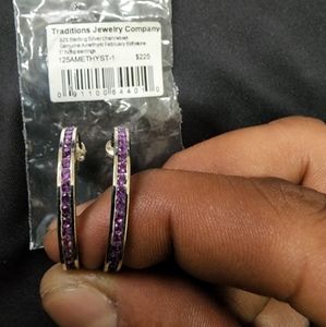 Genuine amethyst with 925 silver earrings